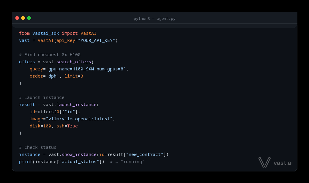 Python SDK code example