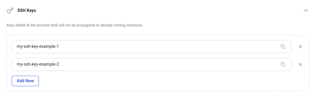 Ssh Keys Fields